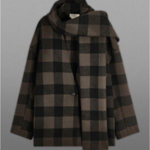 COS Checked Wool Scarf Jacket Size 2